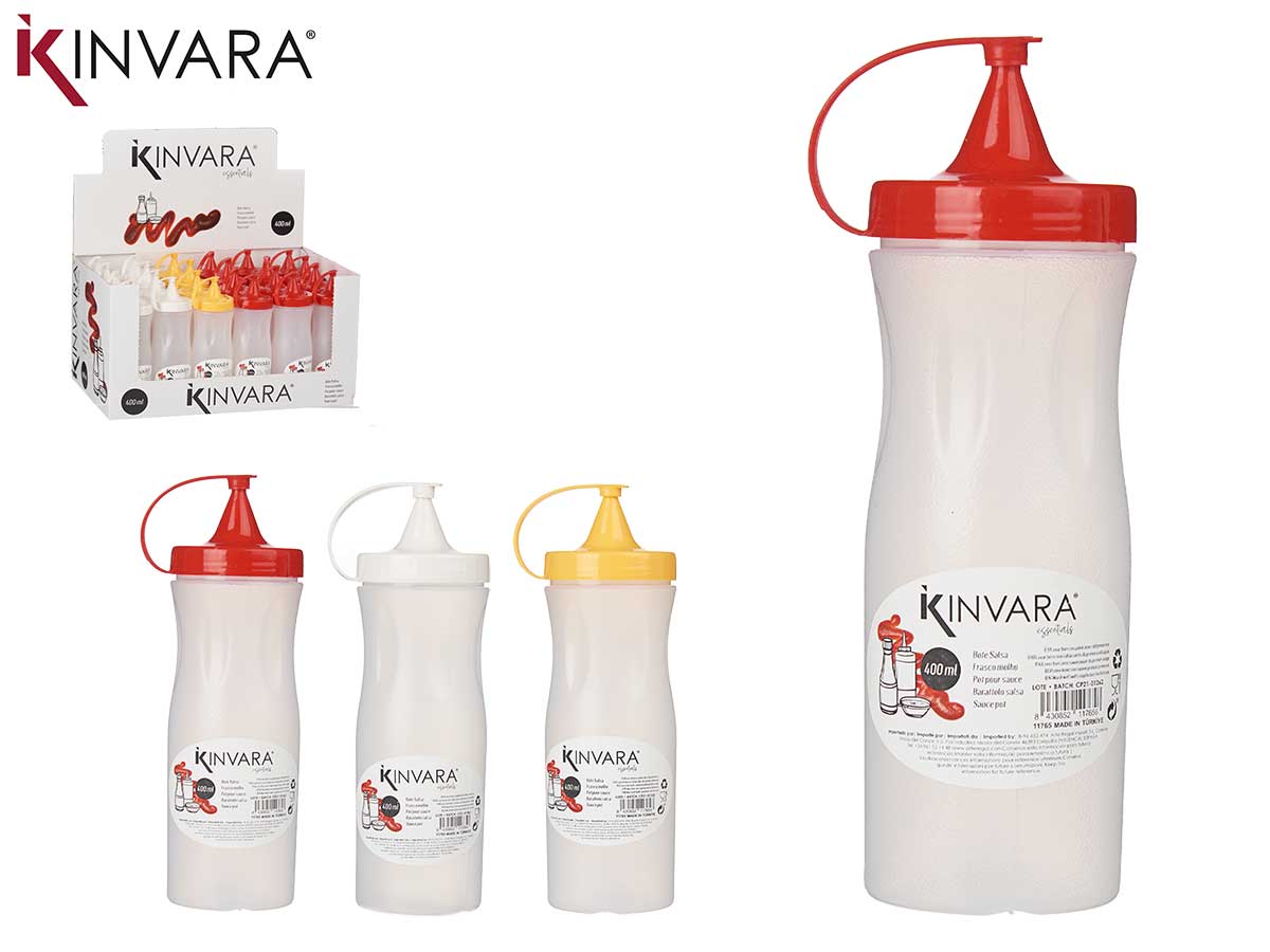 Plastic Sauce Bottle Set 3 Colors 400 ml