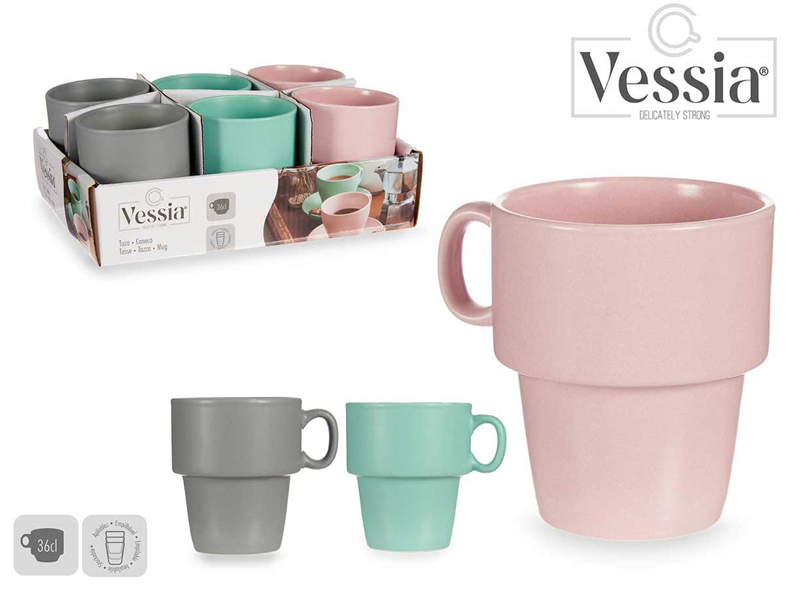 36Cl Colours Porcelain Stackable Breakfast Mug