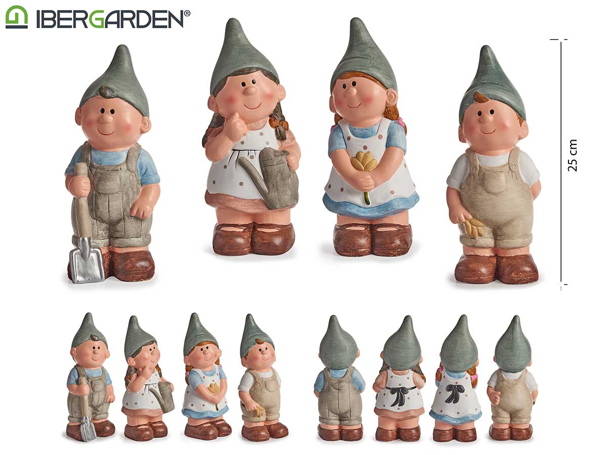 Ceramic Nordic Elf Assort 4 25Cm