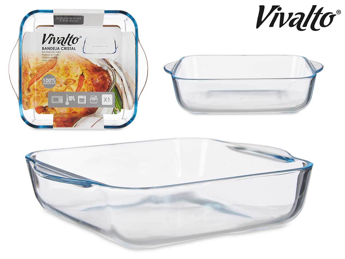 Borosilicate Square Glass Tray 26 cm