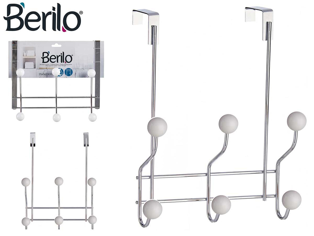 White Door Hanger 6 Hooks