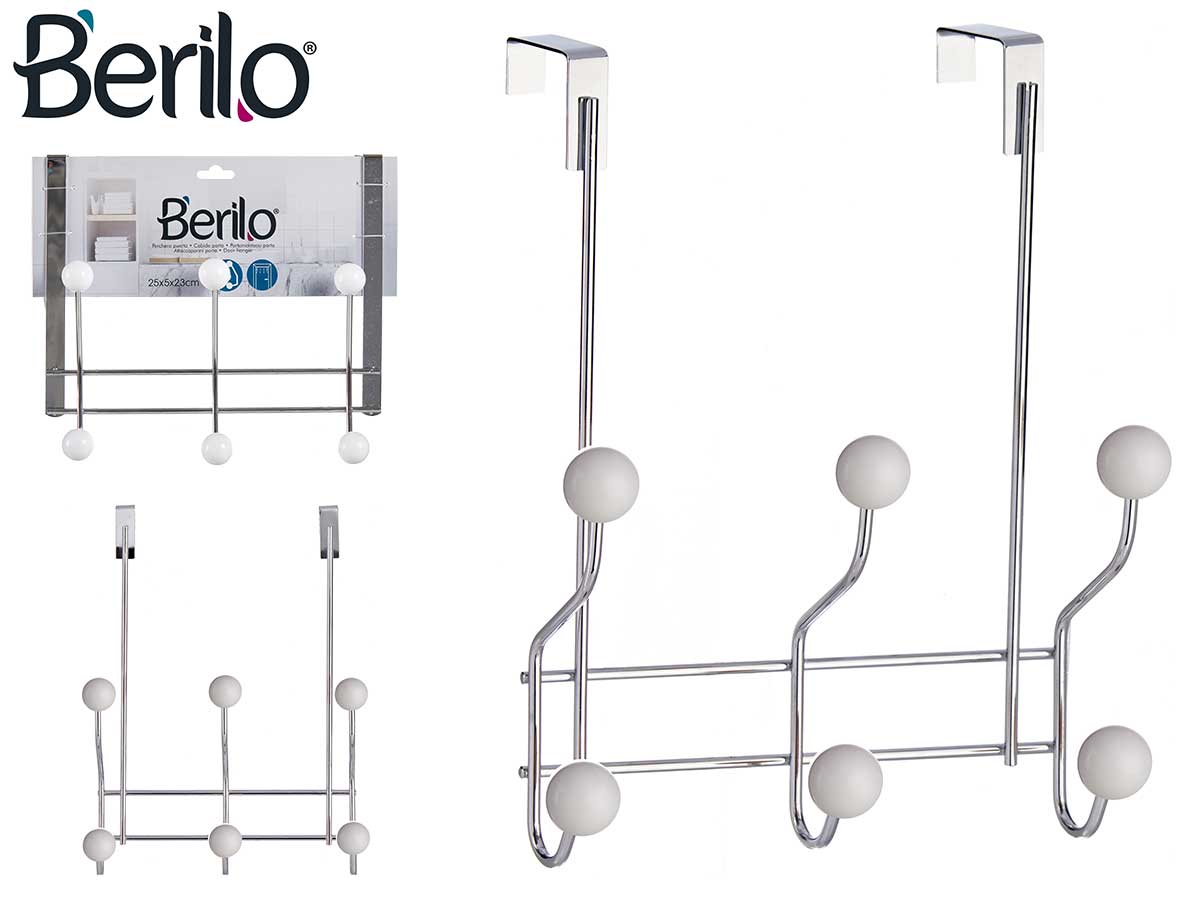White Door Hanger 6 Hooks