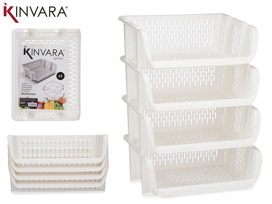 Set 4 White Vegetable Racks
