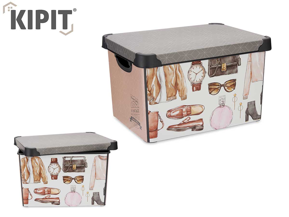 Caixa de plástico vintage com alça 17L