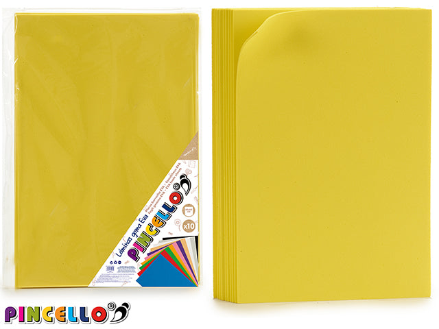 Set 10 Eva Foam Sheet Yellow 45X65Cm