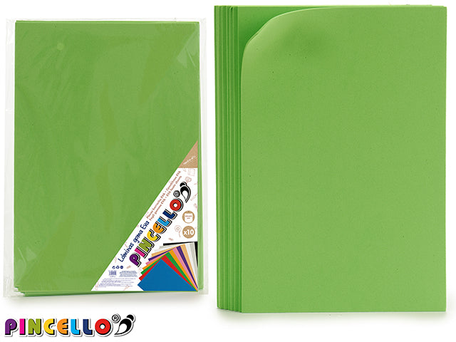 Set 10 Eva Foam Sheet Green 45X65Cm