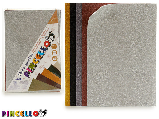 Set 5 Sheet Eva Foam Glitter Dark 20X30