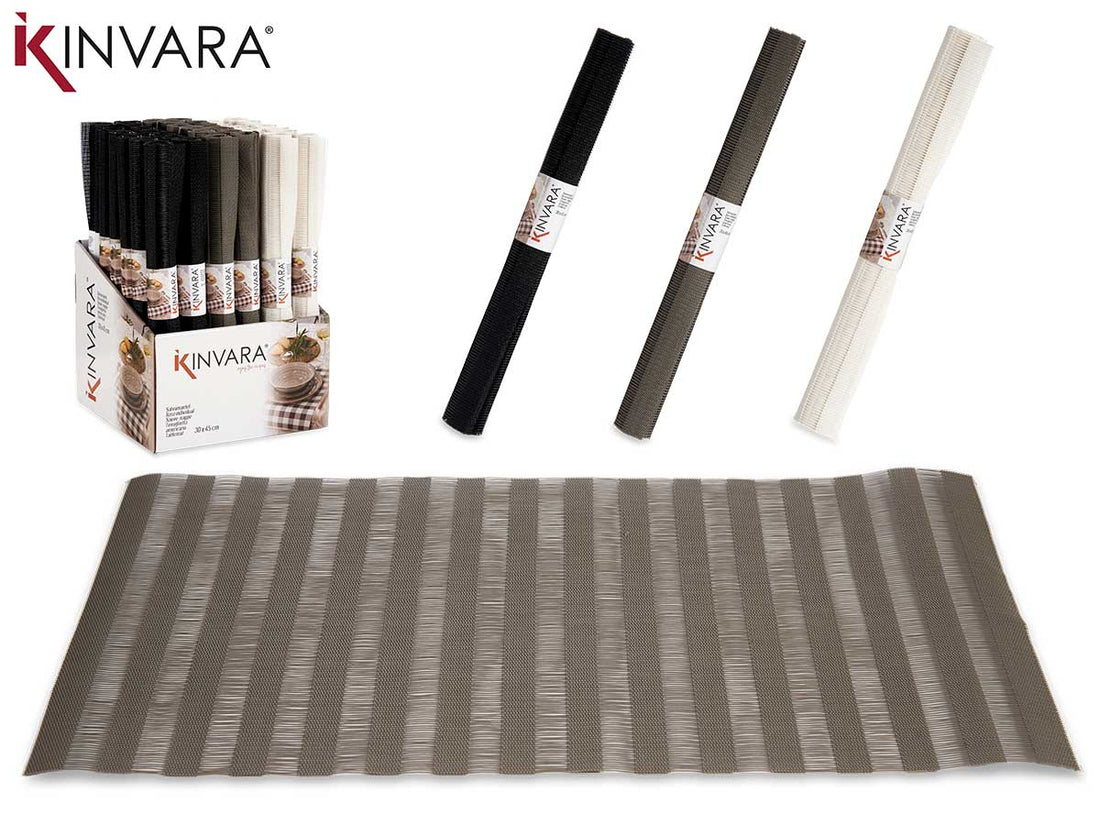 Place Mat 30X45 Stripes Mix 3 Neutral Colours