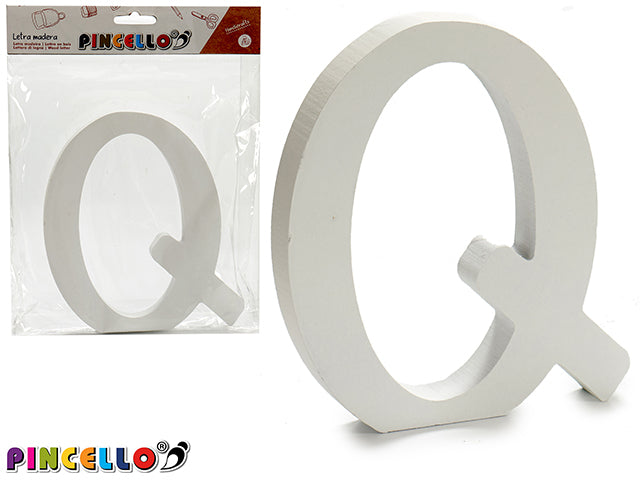Wooden Letter Q White Color 1,8X15Cm