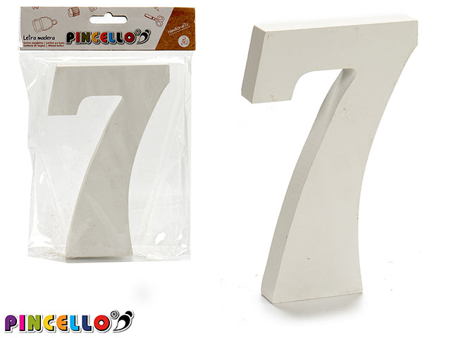 Wooden Number 7 White Color 1,8X15Cm