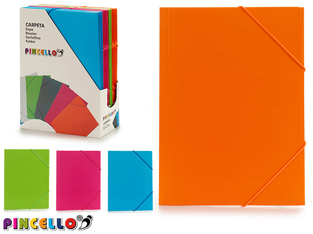 Folder With Rubbers A4 Mix 4 Bright Col
