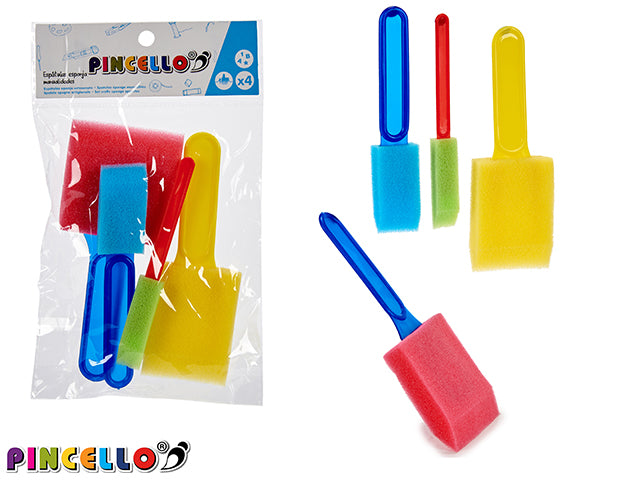 Conjunto de 4 pincéis de esponja para artesanato