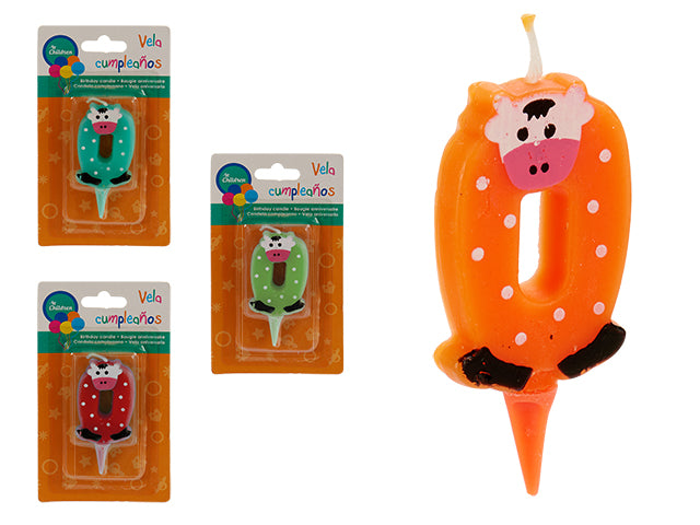 Birthday Candle Animals 0 Mix 4 Col