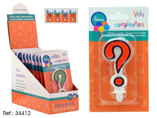 Birthday Candle "?" Mix 4 Col