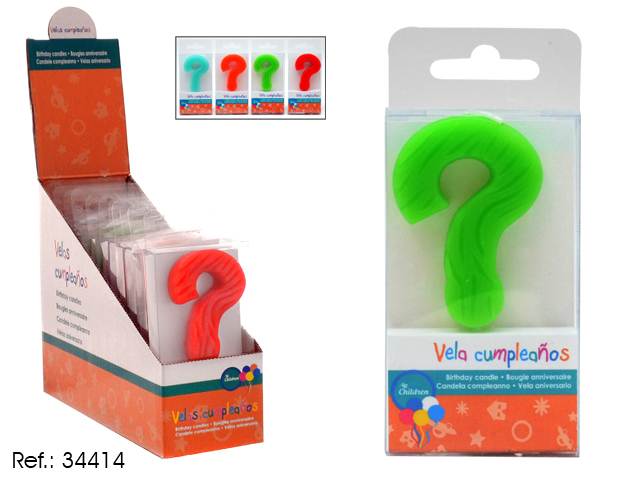 Birthday Candle "?" Pvc Box Mix Col