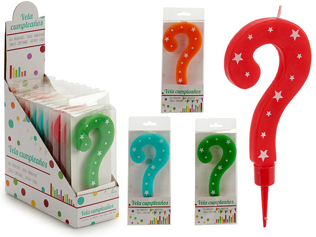 Birthday Candle "?" Big Numbers Mix 4 Col