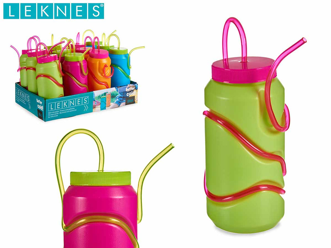 Bottle With Straw Mix 4 Col
