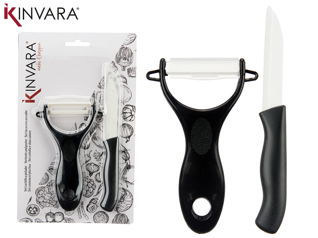 Set Peeler And Knife Plastic Black