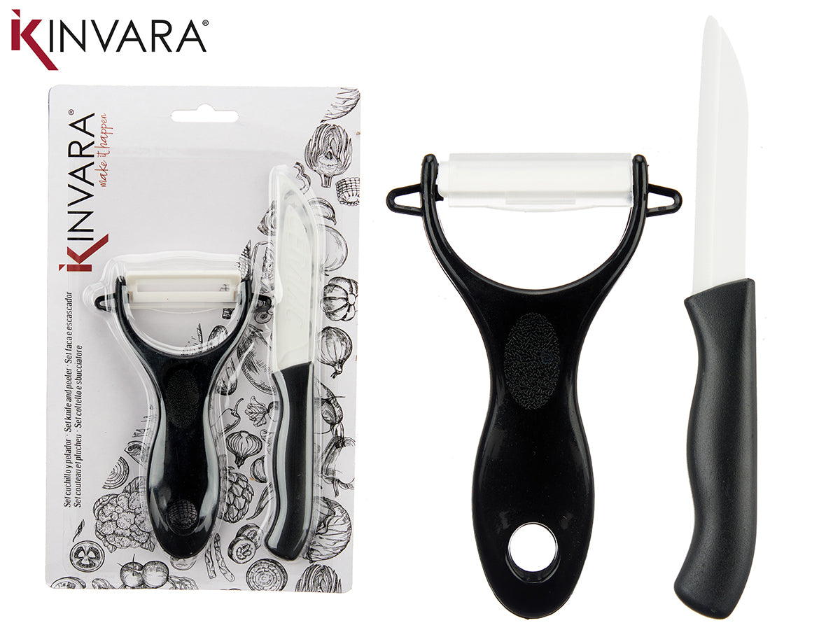 Set Peeler And Knife Plastic Black