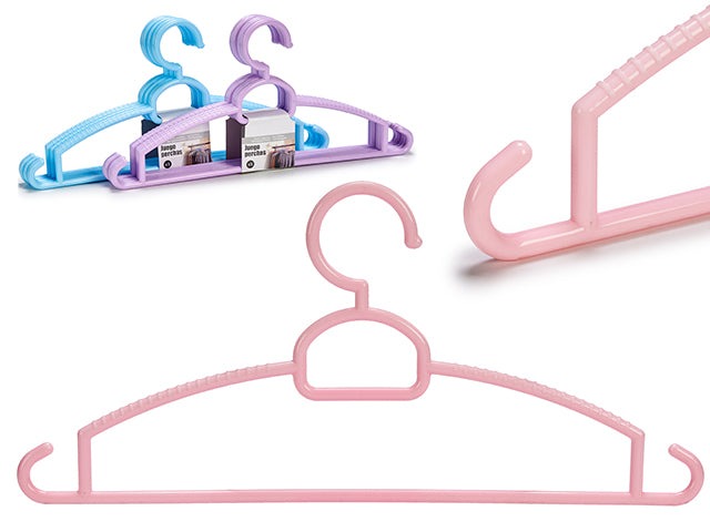 Conjunto 5 Cabides Plástico Mix 3 Cores Suaves