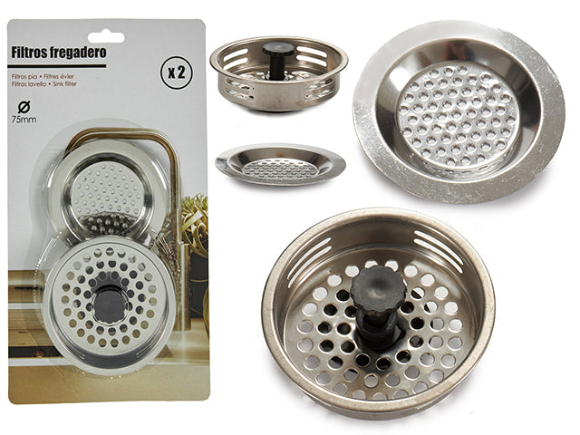 Set 2 Sink Strainers With Plug