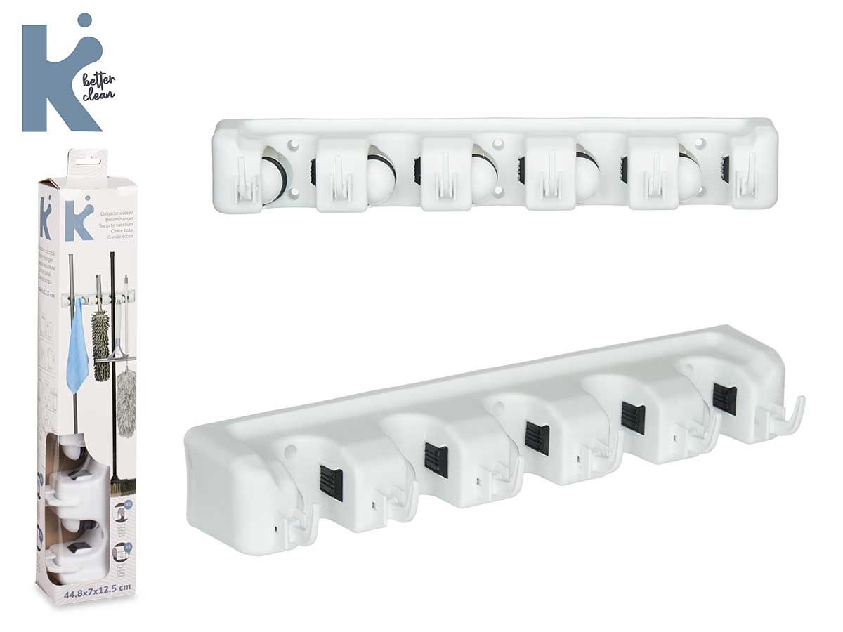 Plastic Rack Hook Cleaning Items White