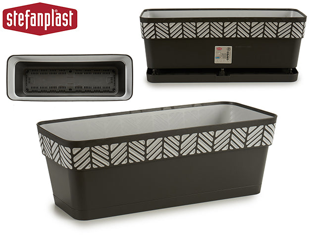 Plastic Flower Box Orfeo Antracite 50 cm