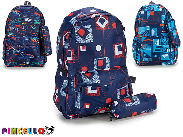 School Bag With Pencil Case Abstract M3