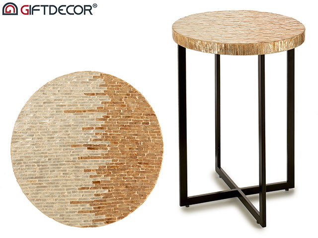 Light Round Nacar Side Table 45 cm