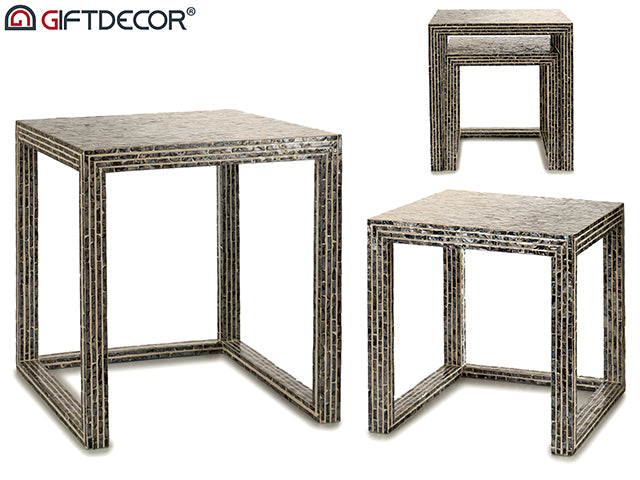 Set 2 Tables Nacar Grey Degraded