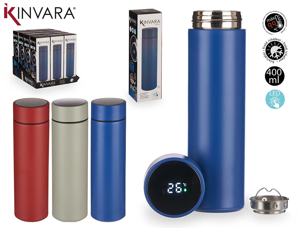400Ml Bright Colours Led Display Thermos Assort3