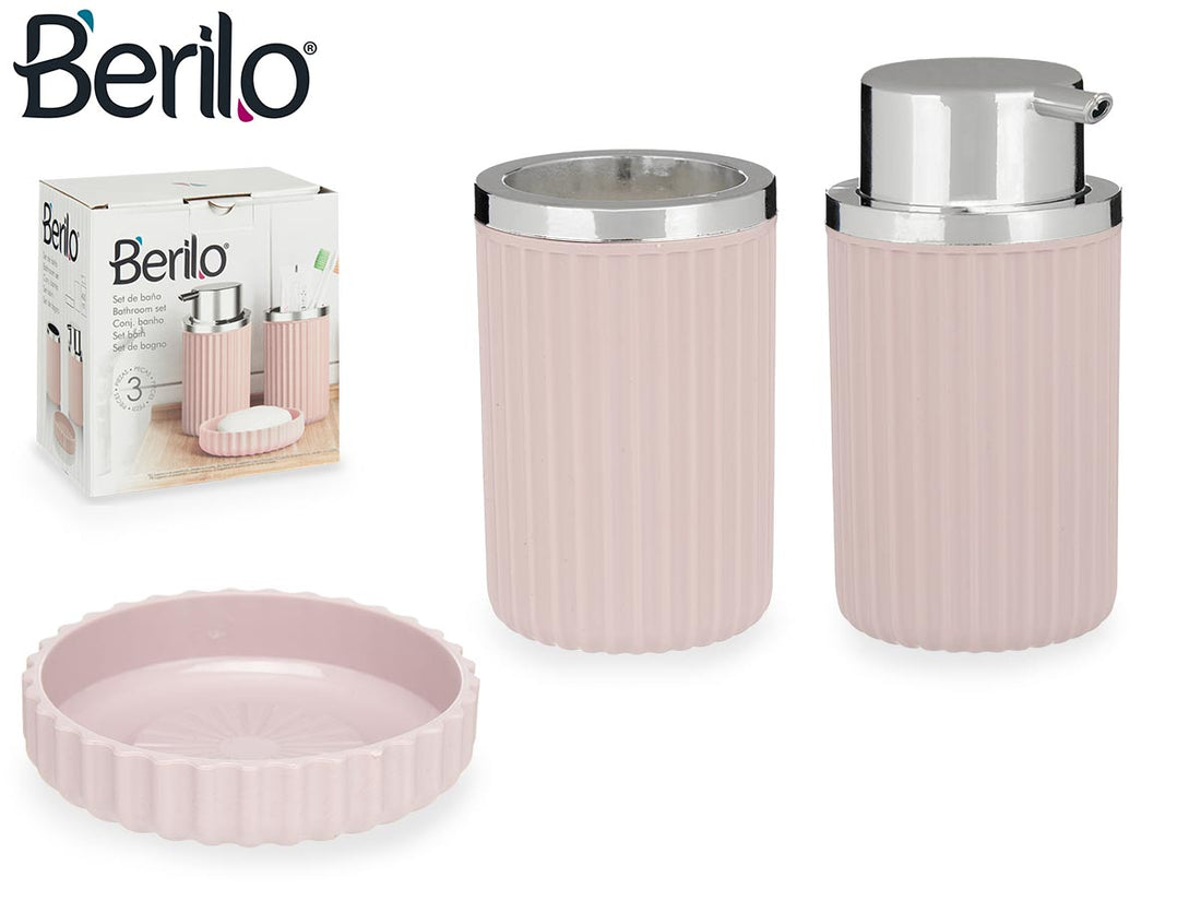 3 Pieces Pink Bathroom Set