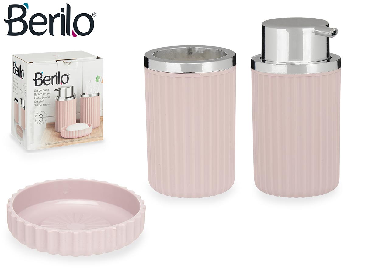 3 Pieces Pink Bathroom Set