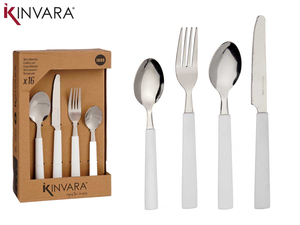 Set 16 White Cutlery