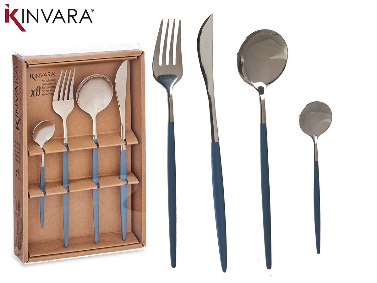 Cutlery 8Pcs Set Mirror/Grey
