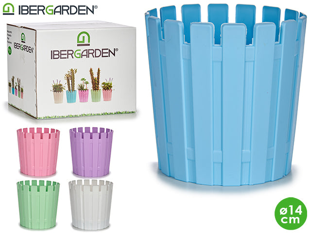 5 Col Med Plastic Flower Pot 14Cm