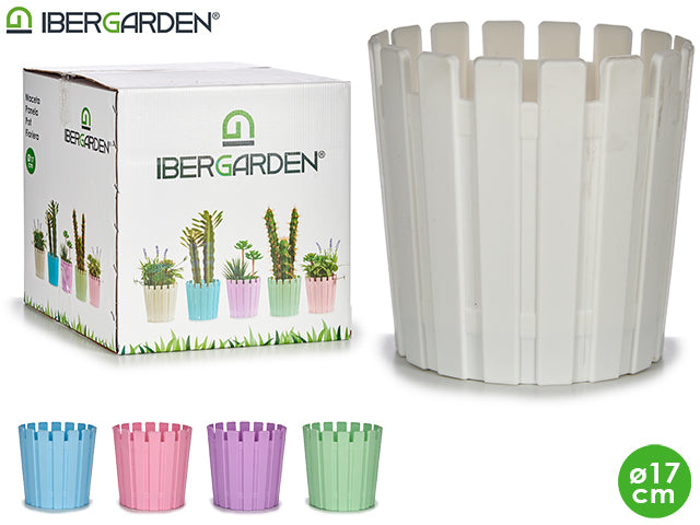 5 Col Big Plastic Flower Pot 17Cm