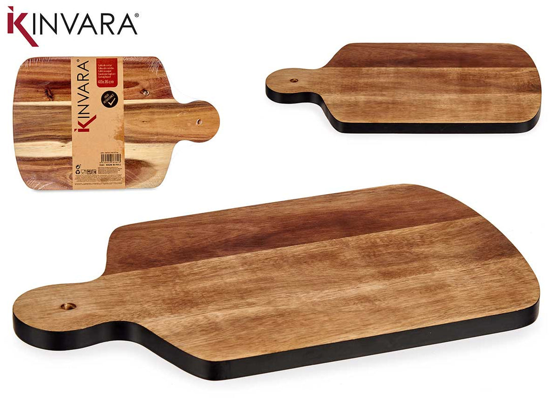 Wood Cutting Board With Black Edge 40Cm
