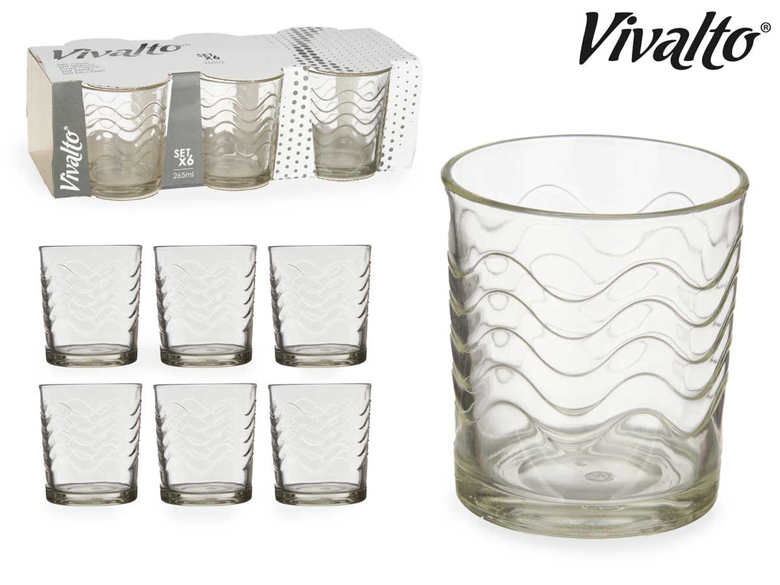 Set 6 Glasses Waves 265 ml