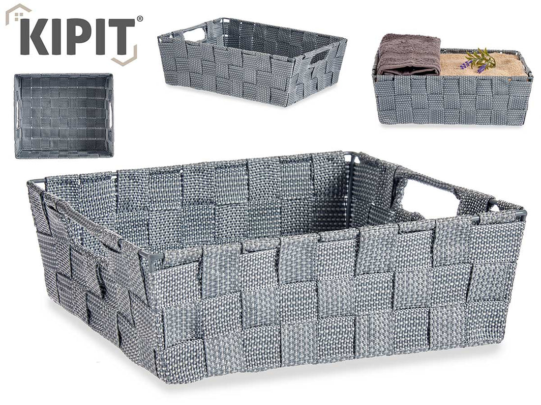 Fabric Box Rect 23Cm Grey