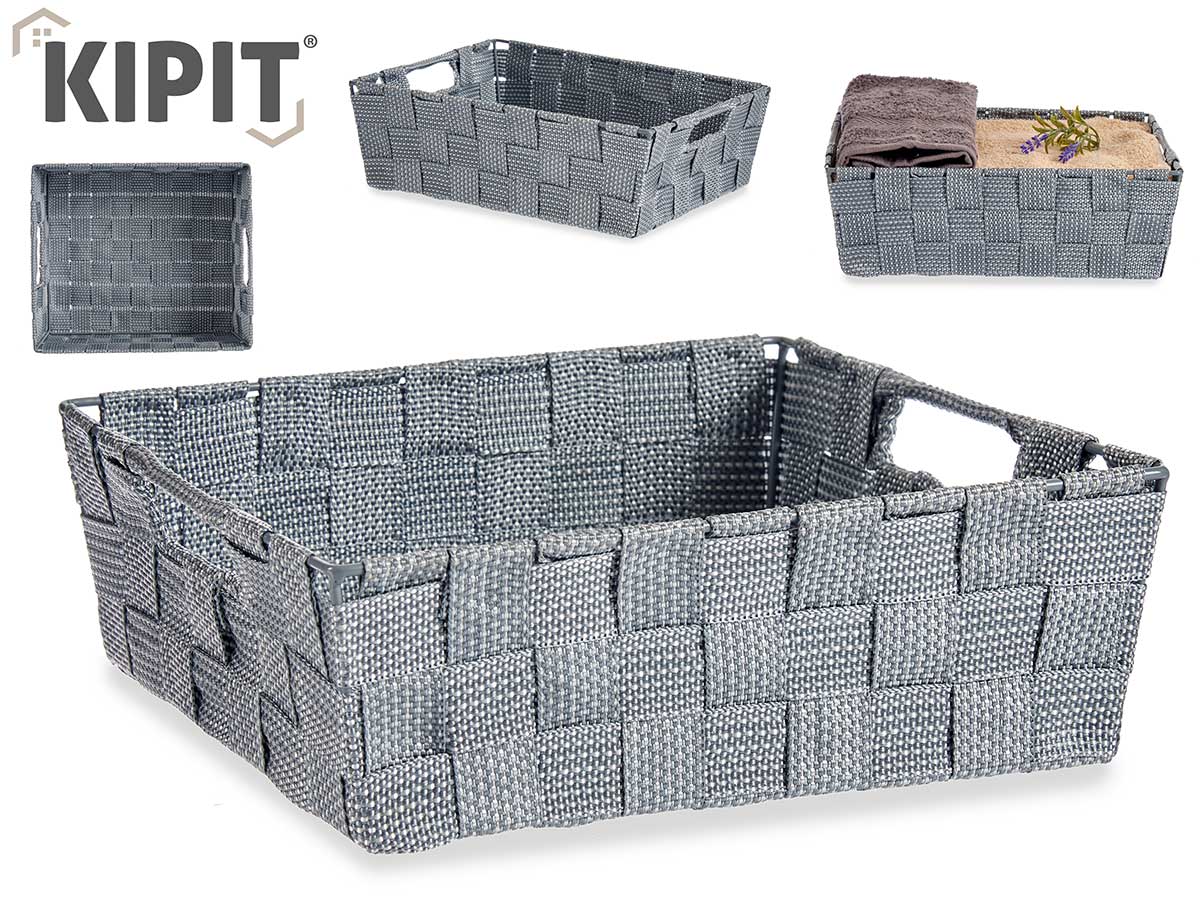 Fabric Box Rect 23Cm Grey
