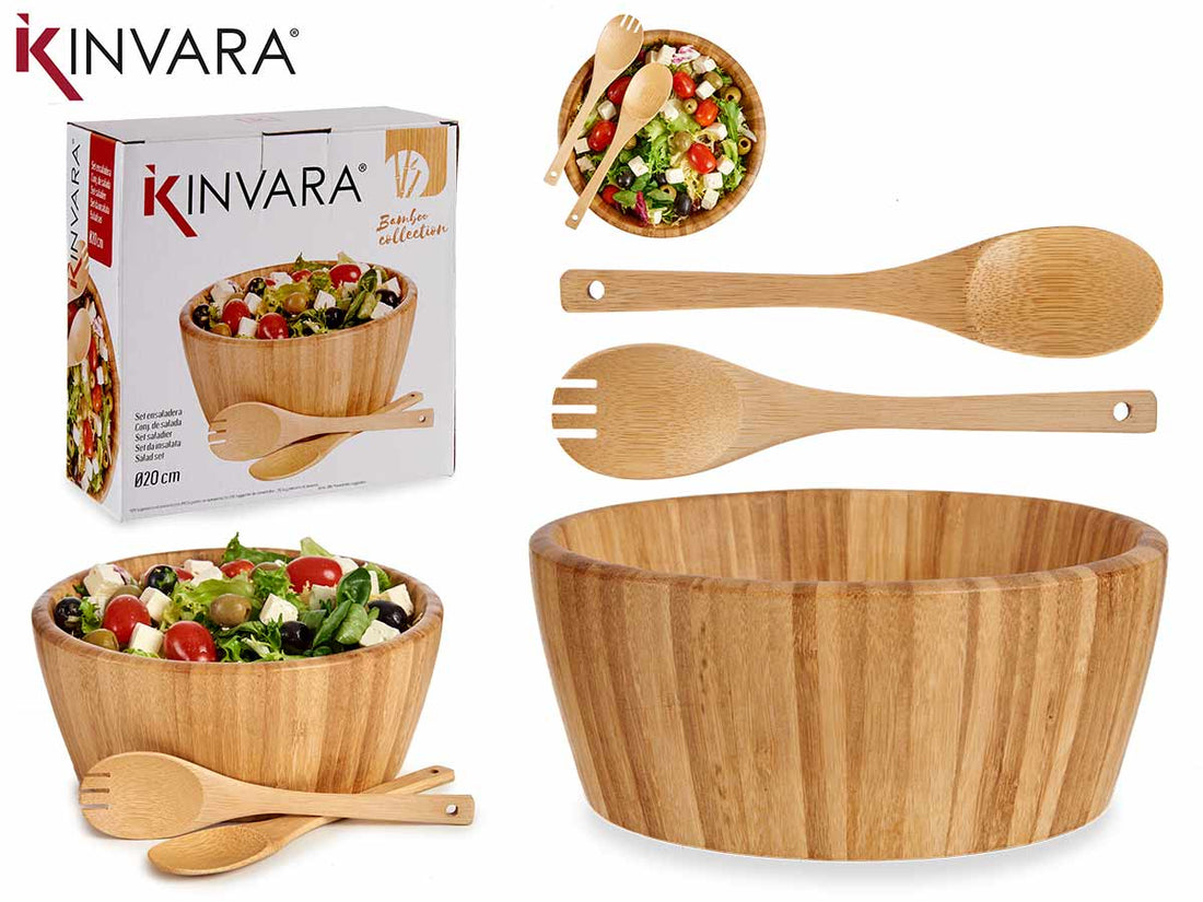 Bamboo Bowl With 2 Spoons