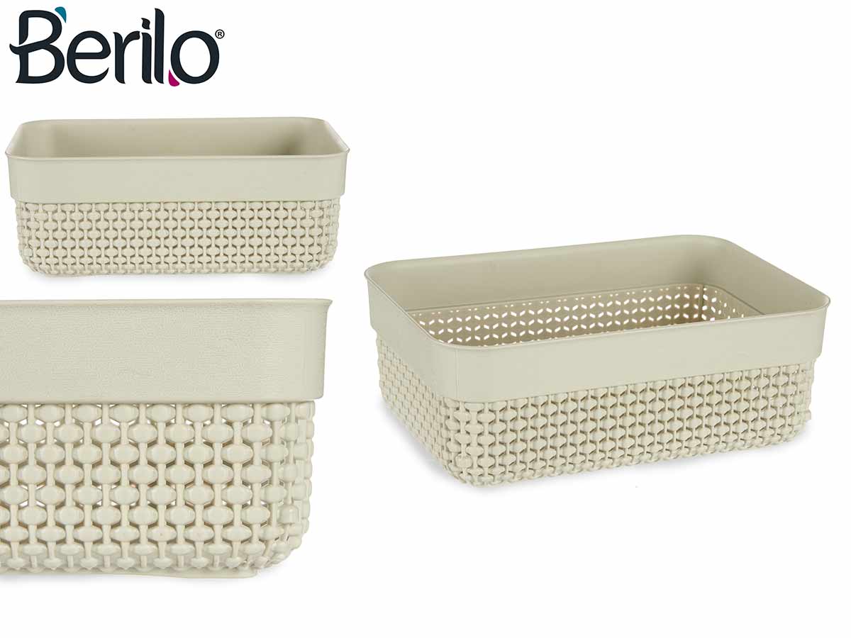 Beige Rectangular Basket