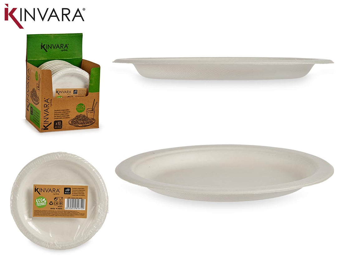 Set 10 Compostable Plates 17,2 cm