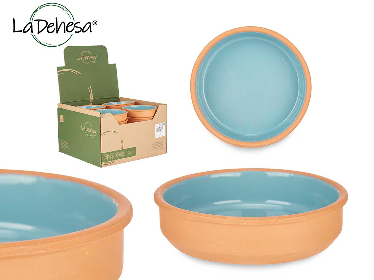 Earthenware Round Casserole 12 cm Turquoise