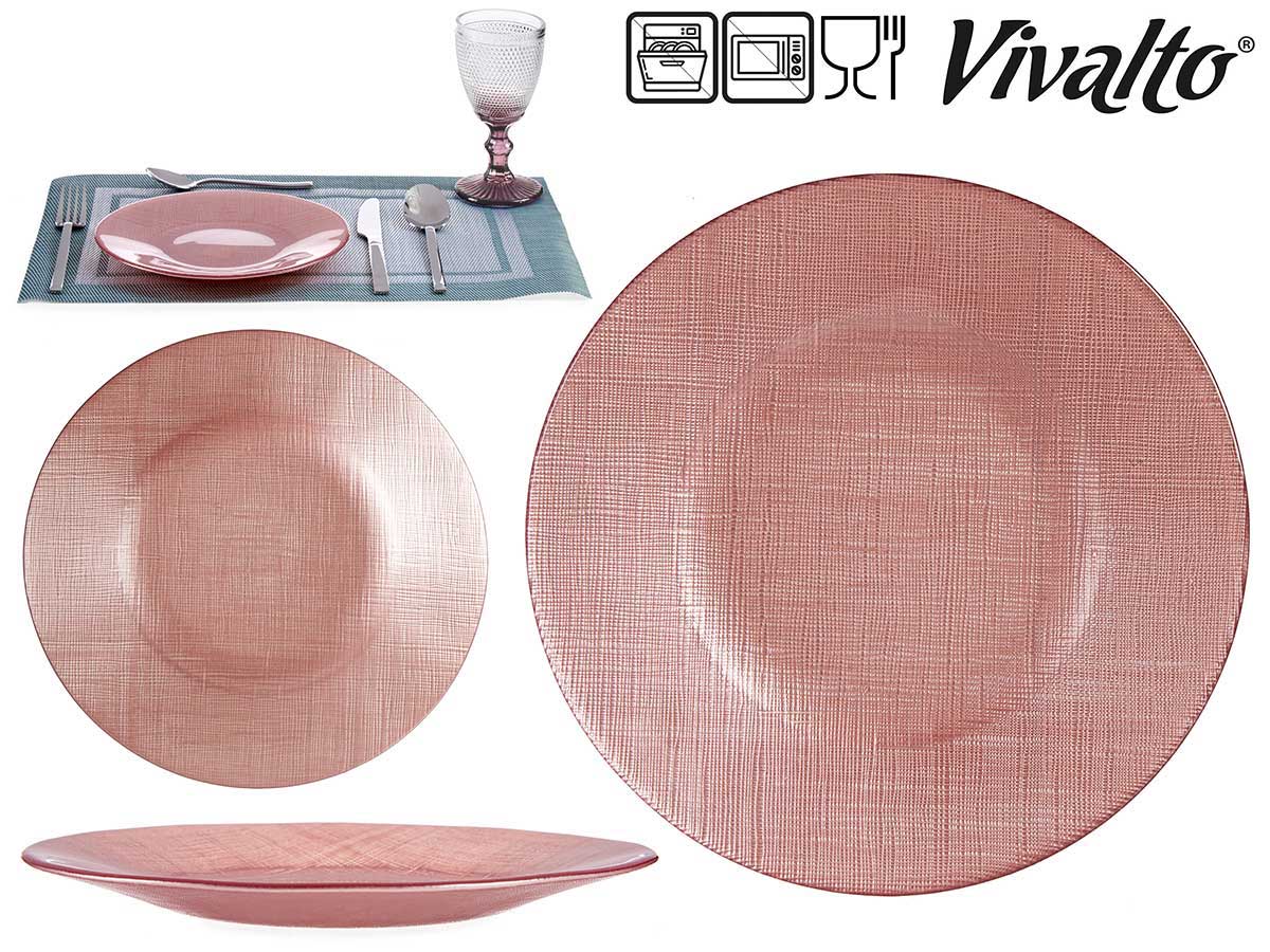 Soft Pink Glass Plate 21 cm