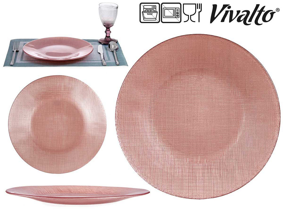 Pastel Pink Glass Plate 27 cm