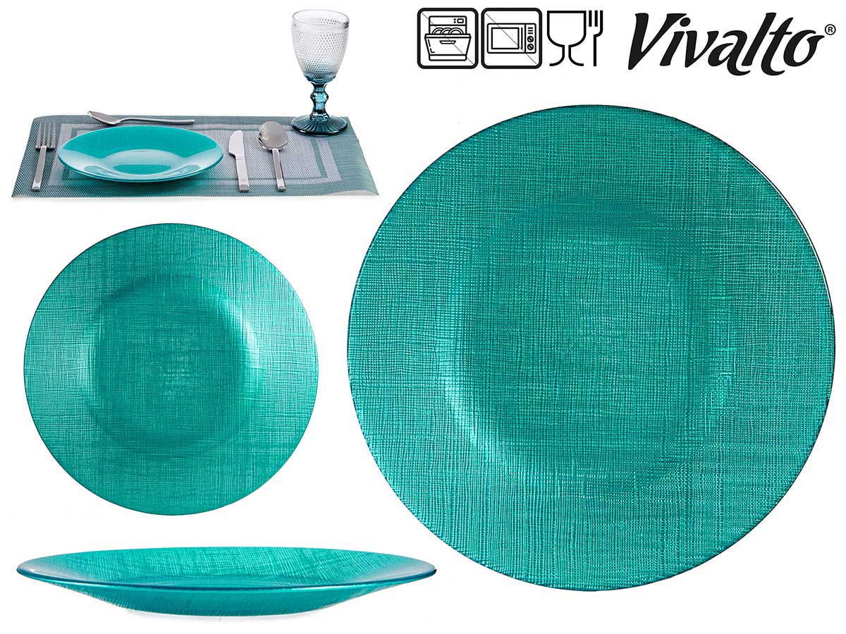 Plato Cristal Turquesa 21 cm
