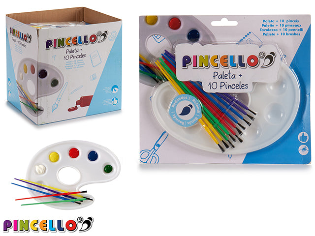 Set 10 Paint Brush And Palette