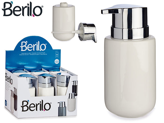 White Wide Ceramic Soap Dispenser 350 ml